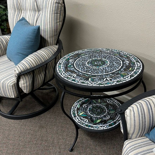 KNF Designs 24" Zen Mosaic Top Patio Side Table