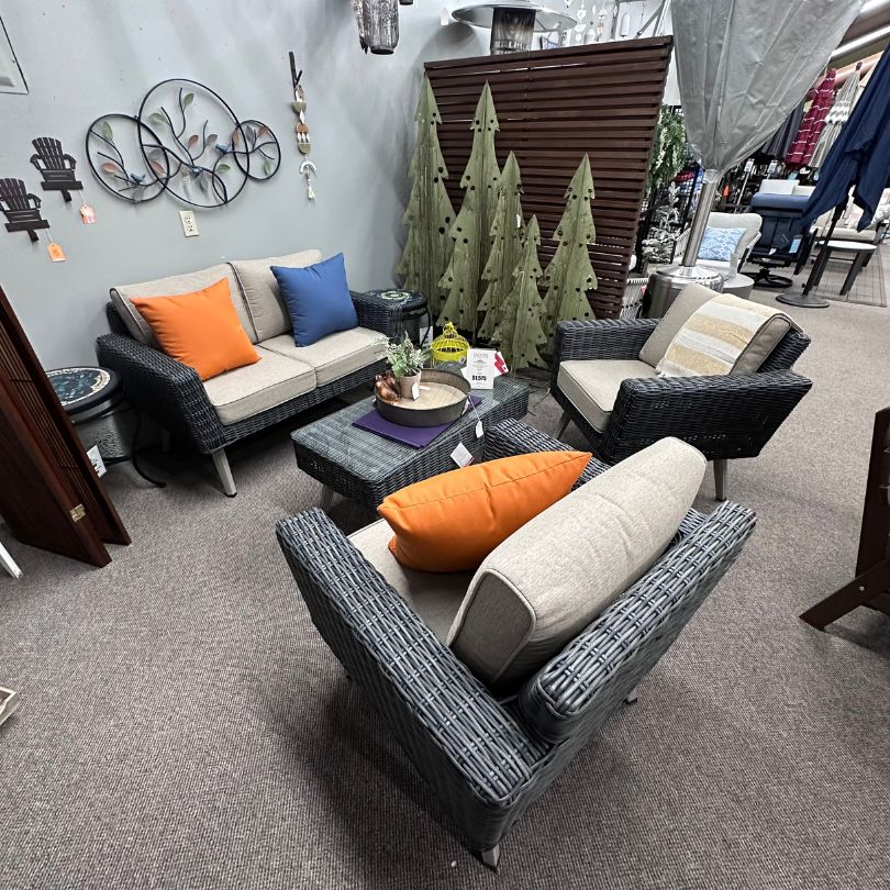 Alfresco Home Valentina Wicker 4 Piece Patio Lounge Set at Jacobs Custom Living in Spokane Valley, WA