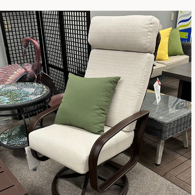 Woodard Cayman Isle High Back Cushion Patio Swivel Rocker