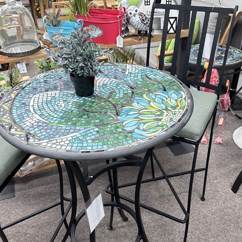 KNF Designs 30" Mosaic Top Patio Bar Table