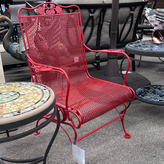 Woodard Briarwood Red Patio Dining Arm Chair at Jacobs Custom Living in Spokane Valley, WA