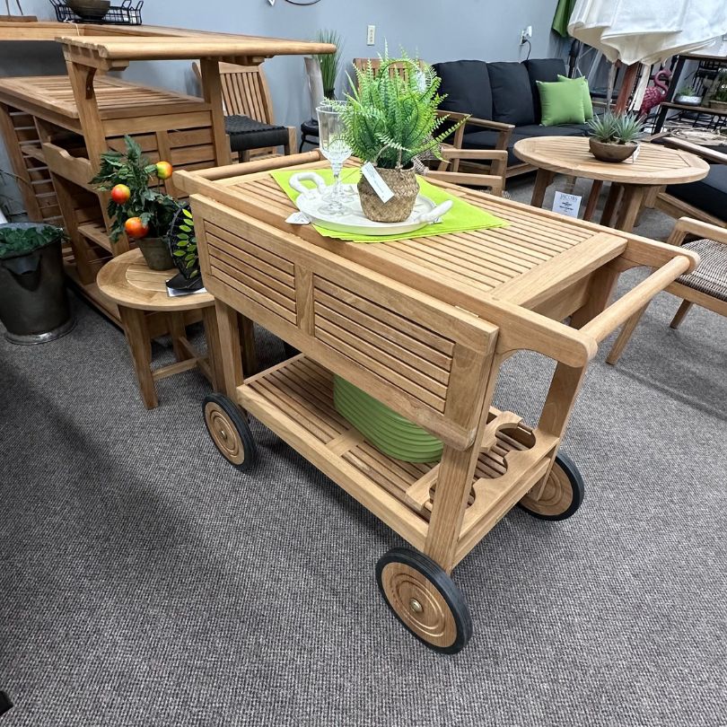 Kingsley-Bate Outdoor Patio Teak Serving Cart