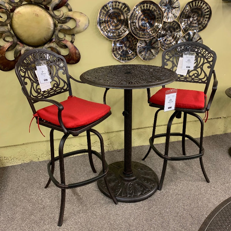 Hanamint Tuscany Outdoor Patio 42" Round Best Pedestal Bar Height Table at Jacobs Custom Living