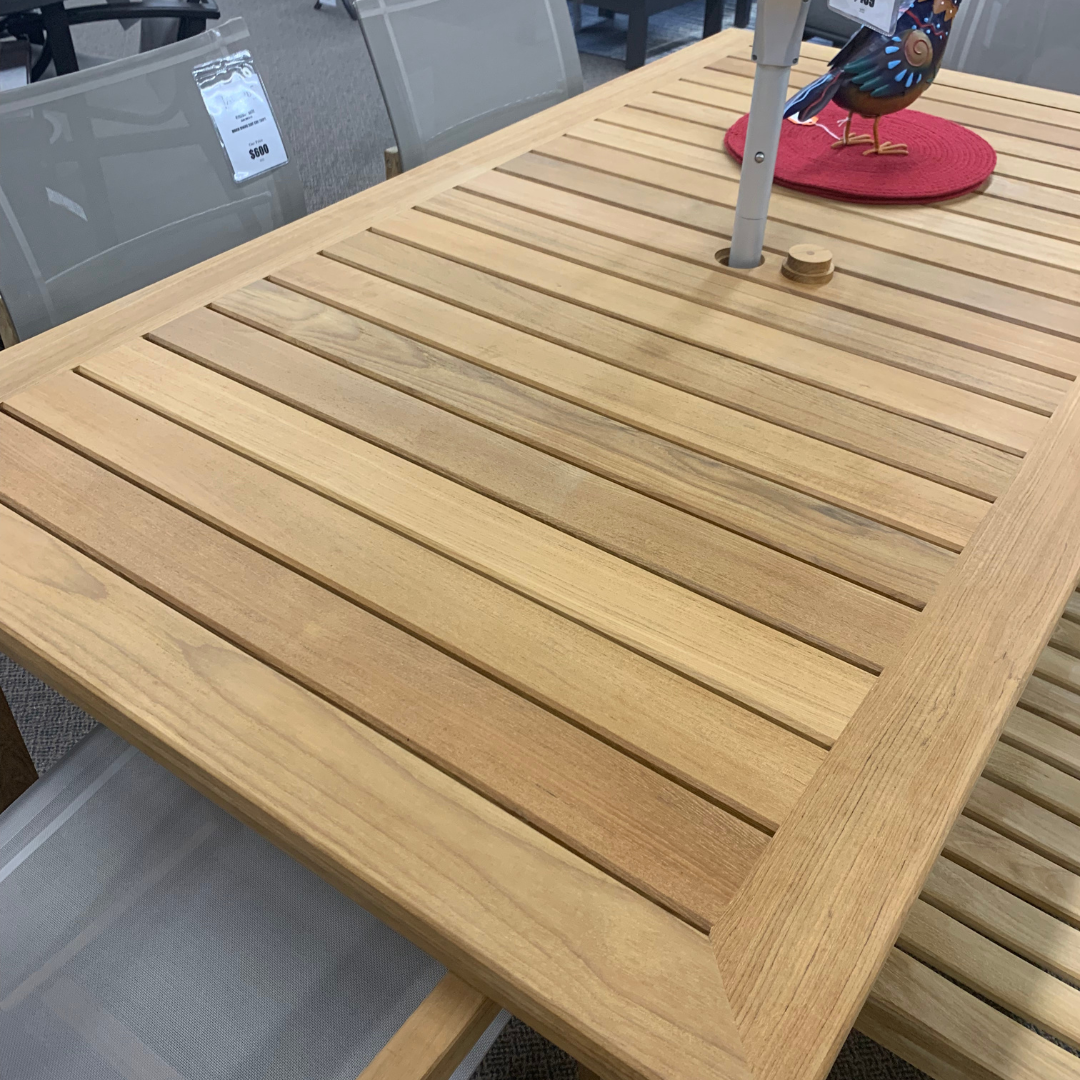 Kingsley-Bate Wainscott 72" x 40" Rectangle Teak Dining Table is available at Jacobs Custom Living in Spokane WA.