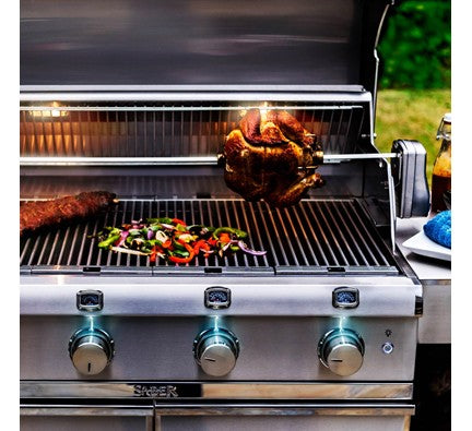 Saber 4-Burner Rotisserie Spit Rod is available in our Jacobs Custom Living Spokane Valley showroom.