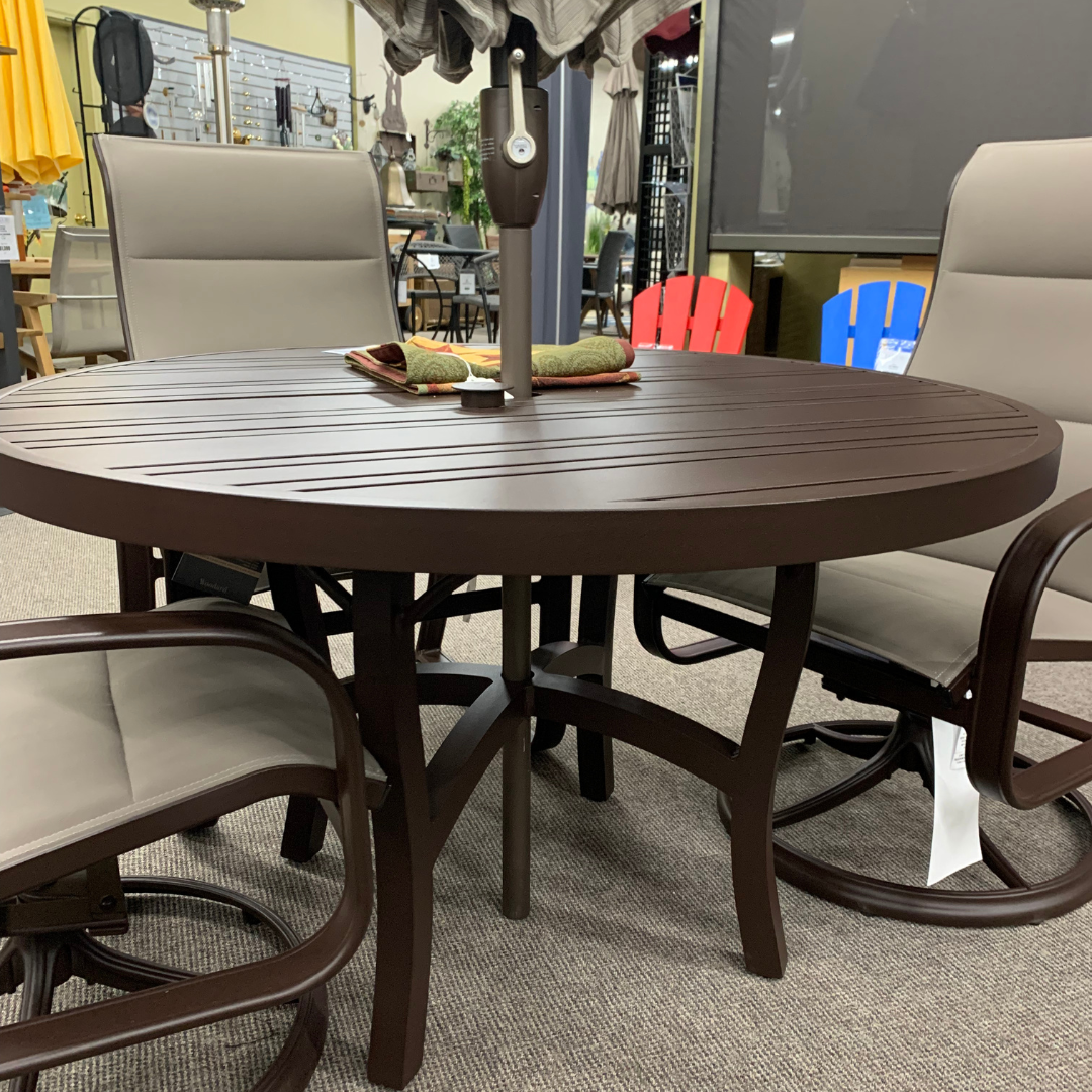 Woodard Tri-Slat 48" Round Umbrella Table Top at Jacobs Custom Living Spokane Valley WA, 99037