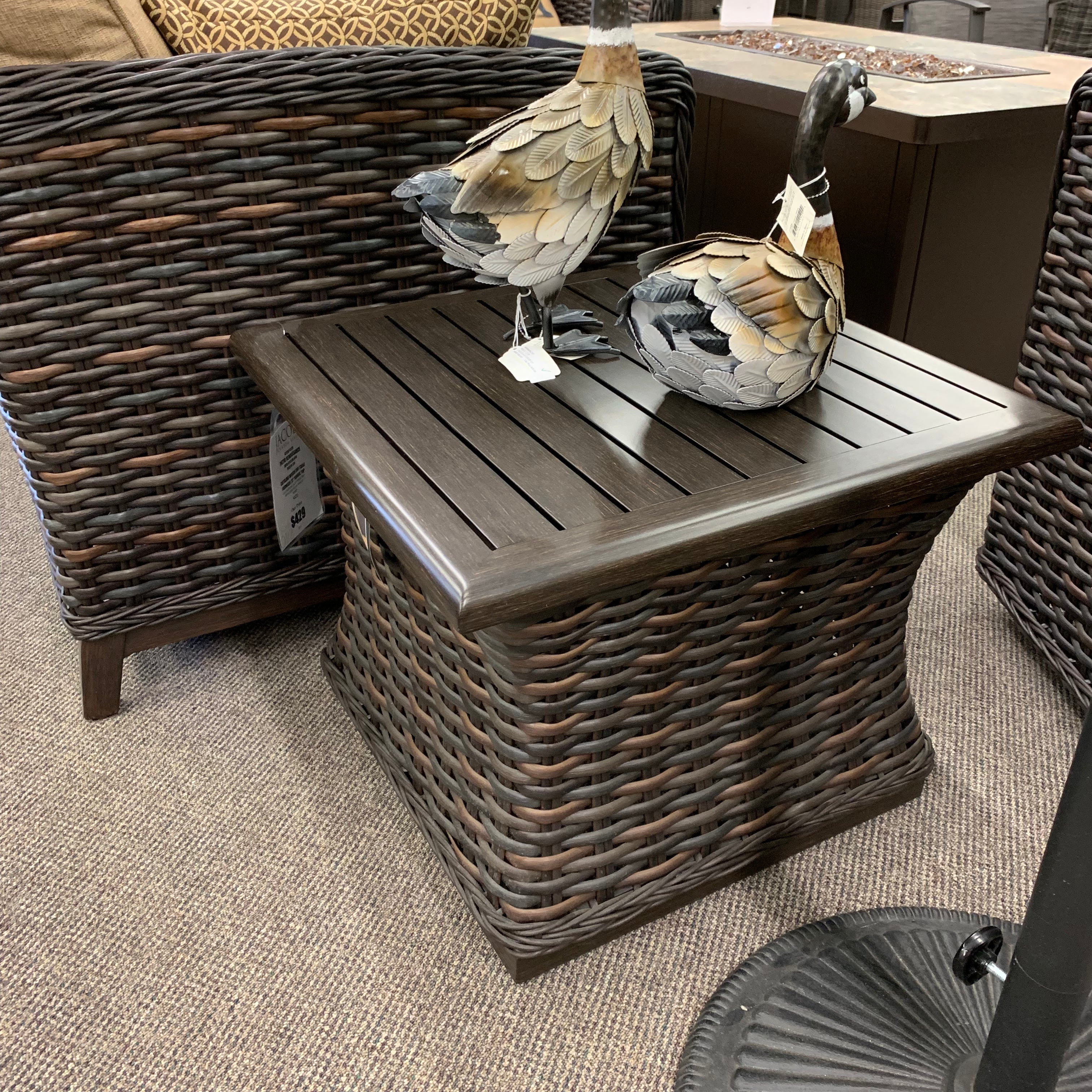 Wicker patio store end tables